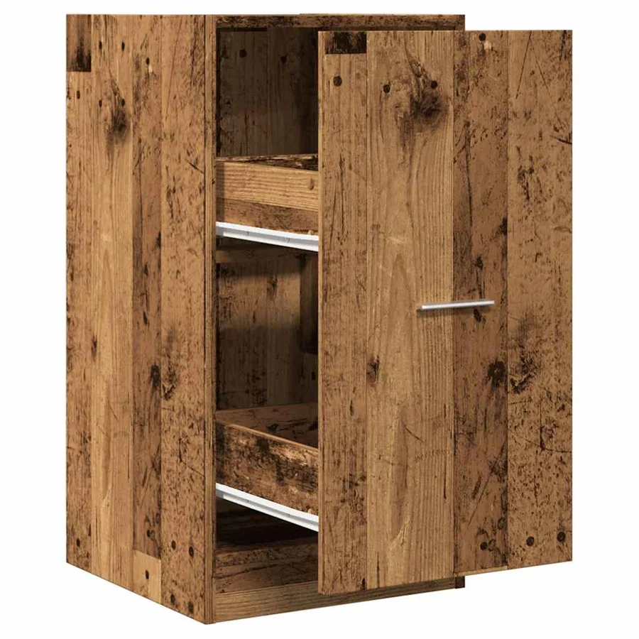 Armoire d'apothicaire vieux bois 40x41x77,5cm bois d'ingénierie - 2