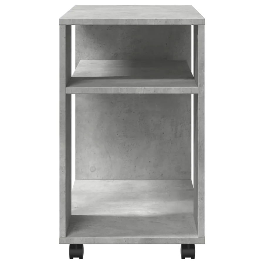 Table d'appoint avec roues gris béton bois d'ingénierie - 6