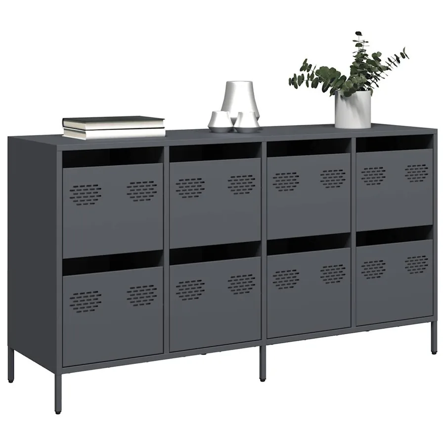 Buffet anthracite 135x39x73,5 cm acier laminé à froid