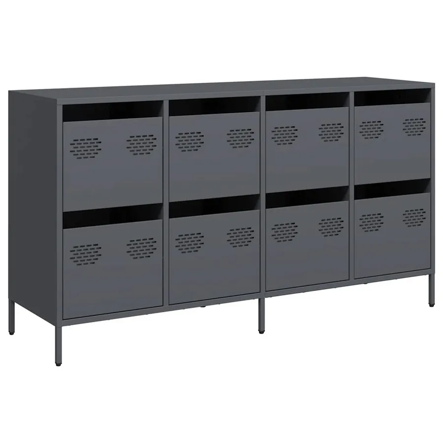 Buffet anthracite 135x39x73,5 cm acier laminé à froid - 2