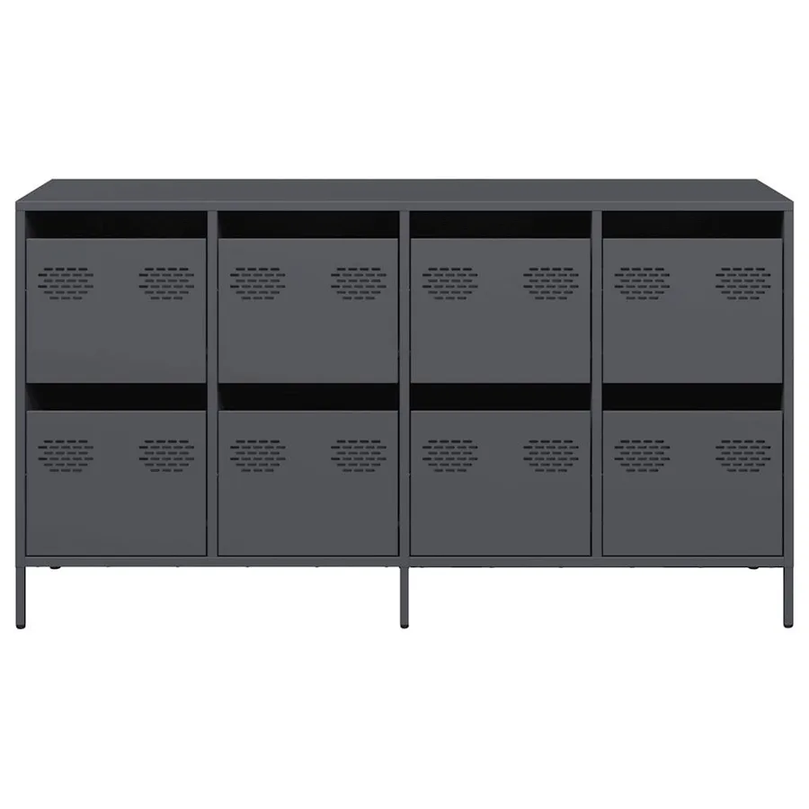 Buffet anthracite 135x39x73,5 cm acier laminé à froid - 5