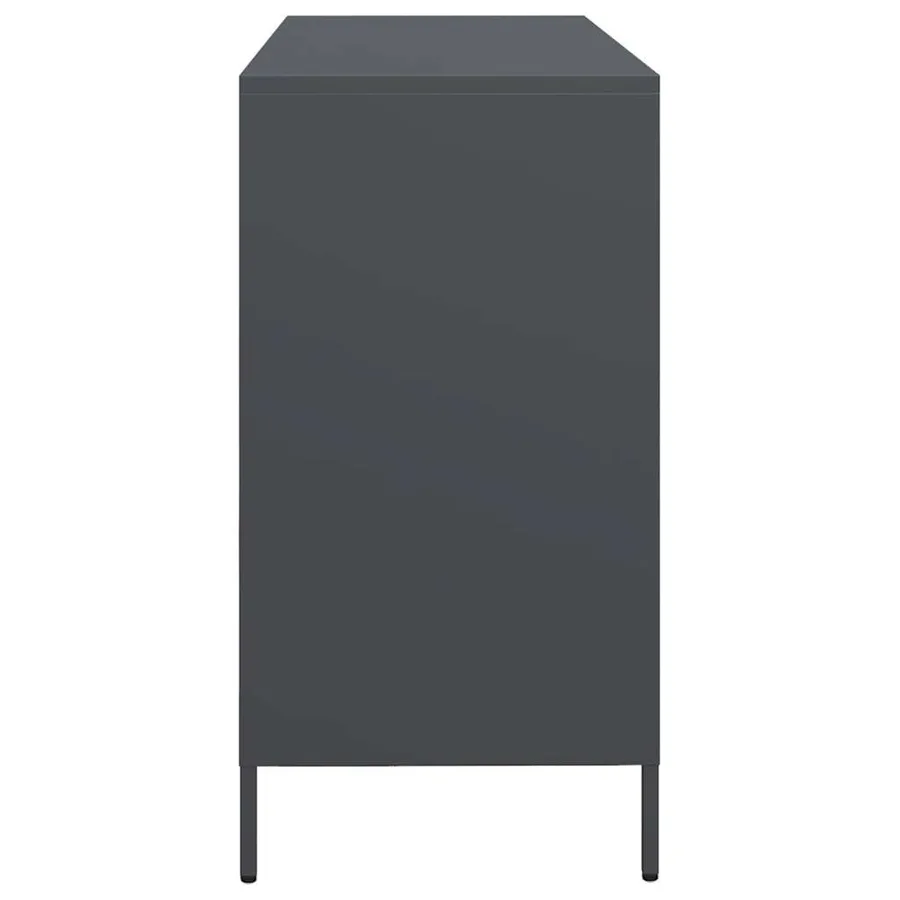 Buffet anthracite 135x39x73,5 cm acier laminé à froid - 6