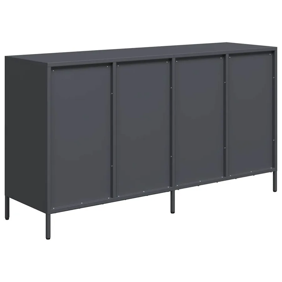 Buffet anthracite 135x39x73,5 cm acier laminé à froid - 7