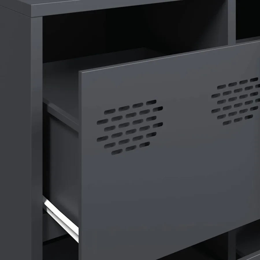 Buffet anthracite 135x39x73,5 cm acier laminé à froid - 9