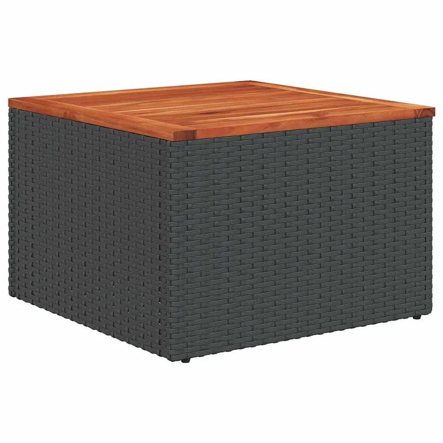 Salon de jardin 6 pcs avec coussins noir résine tressée - 6