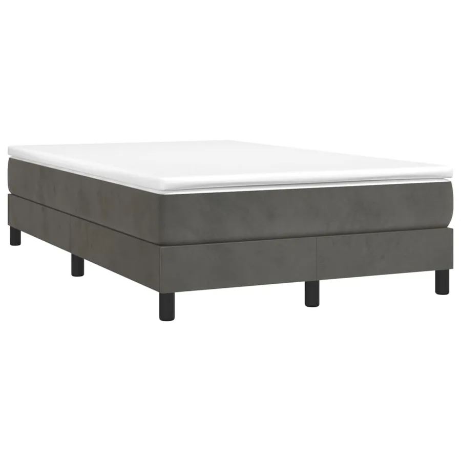 Sommier à lattes de lit et matelas Gris foncé 120x200cm Velours - 3