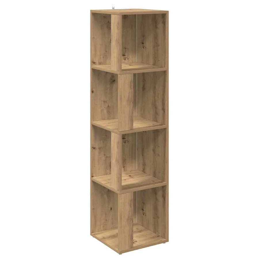 Armoire d'angle chêne artisanal 33x33x132 cm bois d'ingénierie - 2
