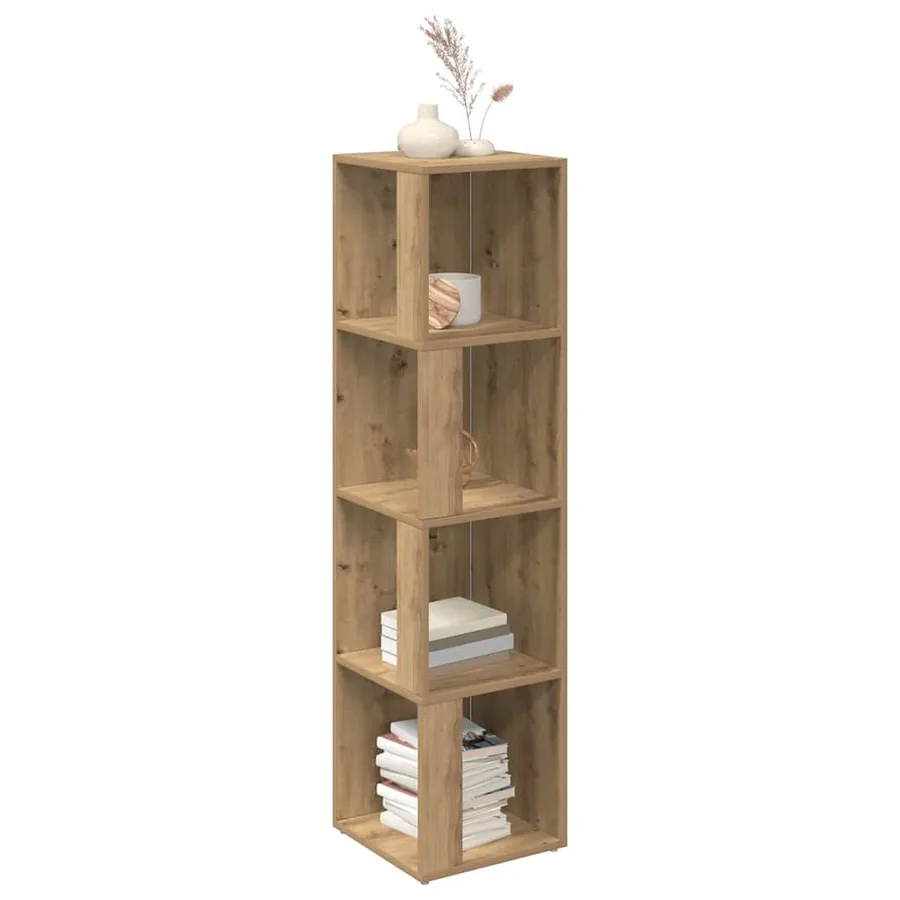 Armoire d'angle chêne artisanal 33x33x132 cm bois d'ingénierie - 3