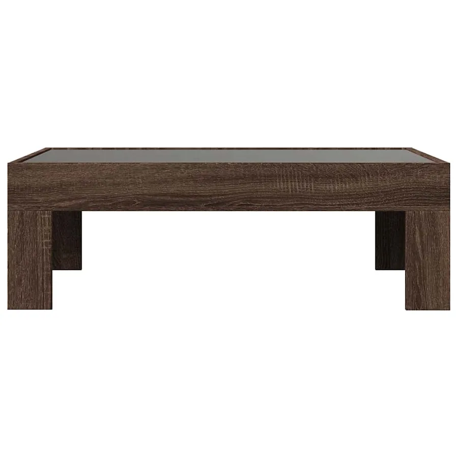 Table basse avec LED infini chêne marron 90x50x30 cm - 6
