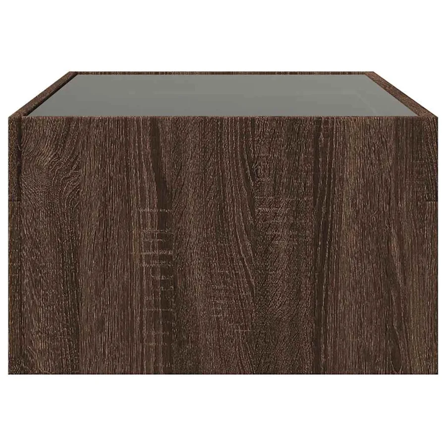 Table basse avec LED infini chêne marron 90x50x30 cm - 7