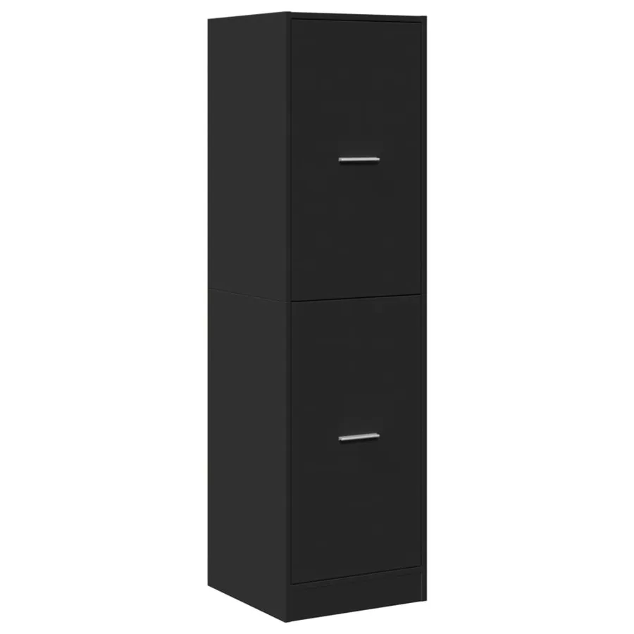Armoire d'apothicaire noir 40x41x144,5 cm bois d'ingénierie - 4