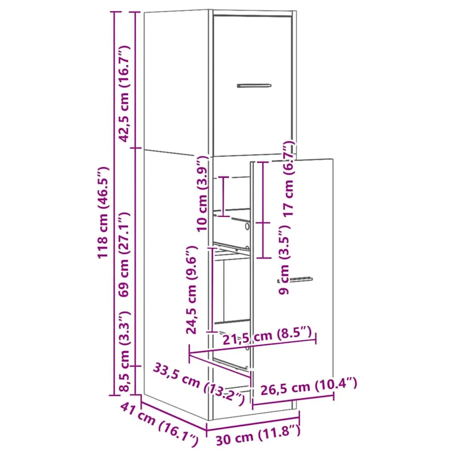 Armoire d'apothicaire chêne artisanal bois d'ingénierie - 11