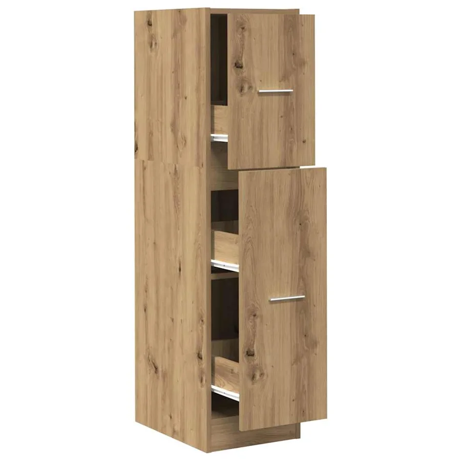 Armoire d'apothicaire chêne artisanal bois d'ingénierie - 2