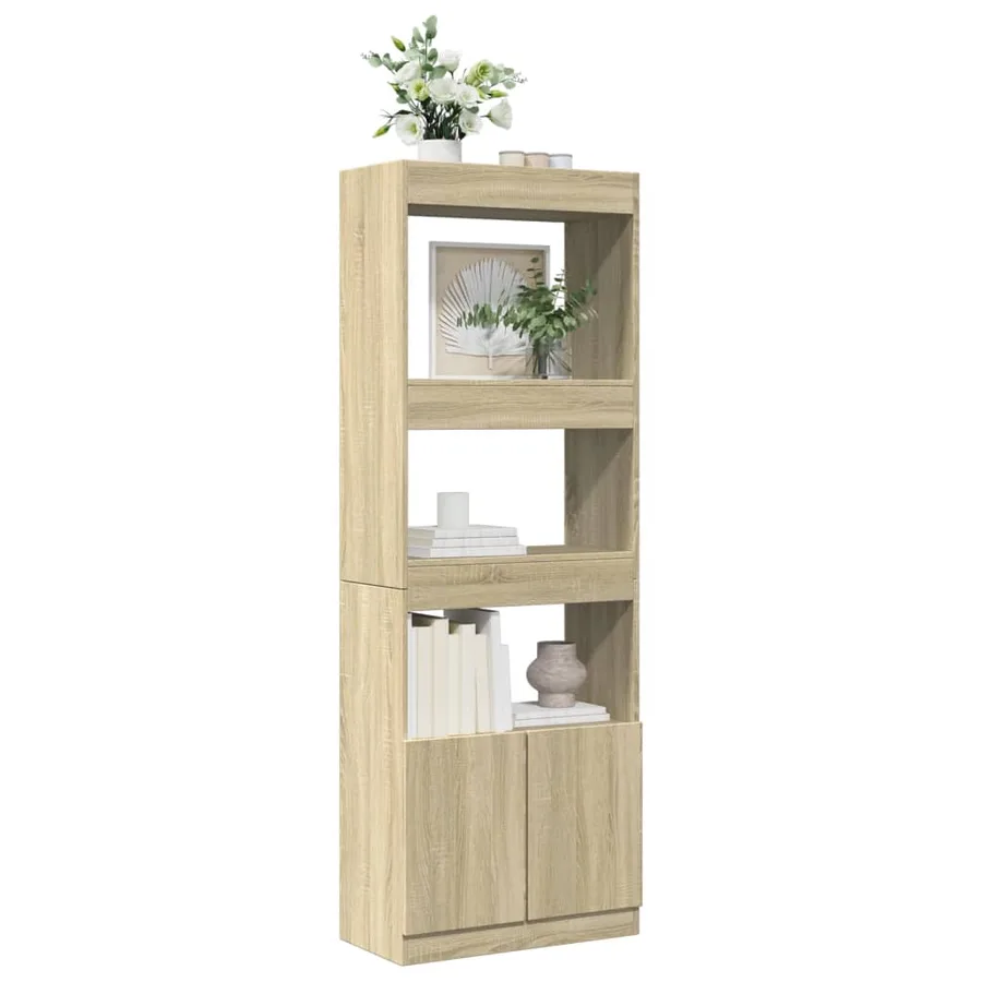 Buffet haut 63x33x180 cm chêne sonoma bois d'ingénierie - 4