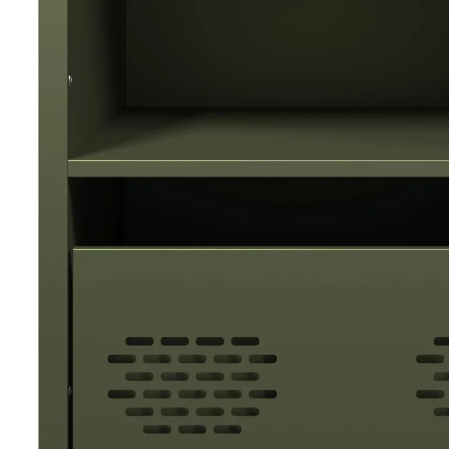Buffet haut vert olive 68x39x103,5 cm acier - 10