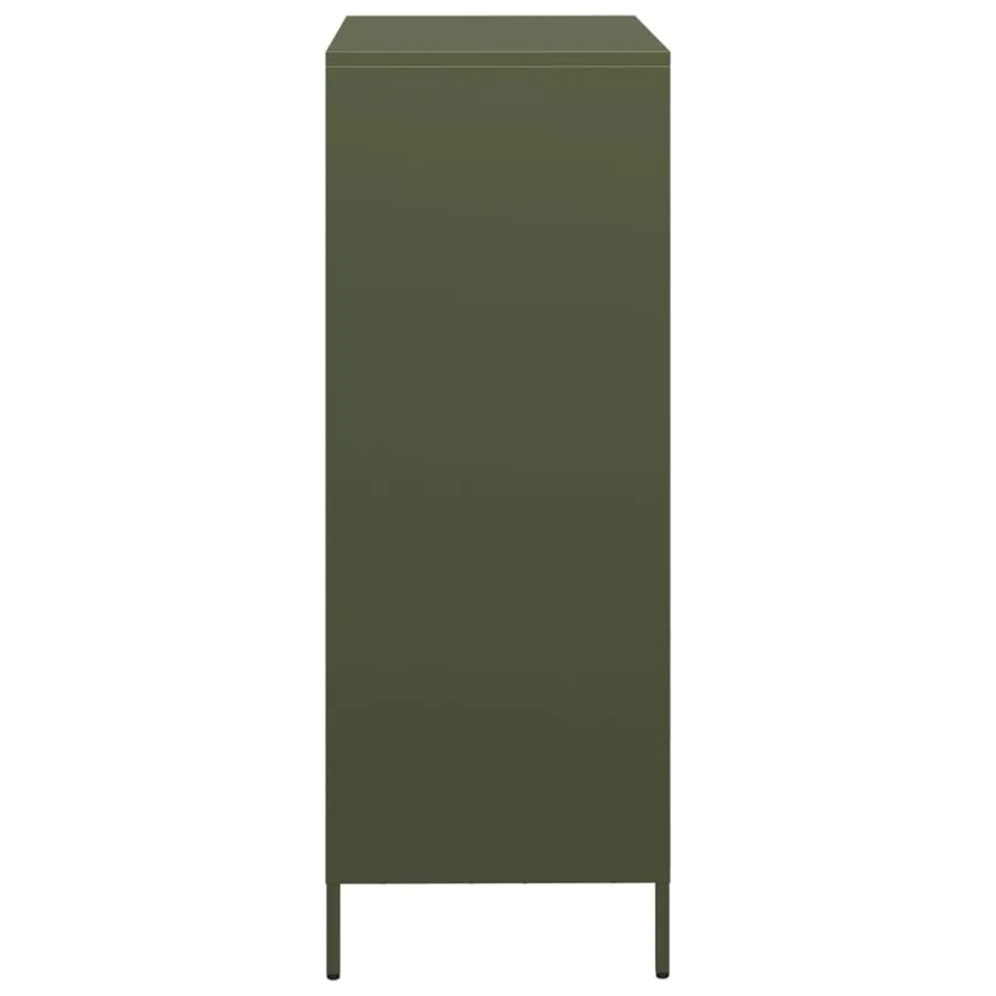 Buffet haut vert olive 68x39x103,5 cm acier - 6