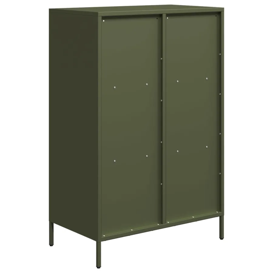 Buffet haut vert olive 68x39x103,5 cm acier - 7