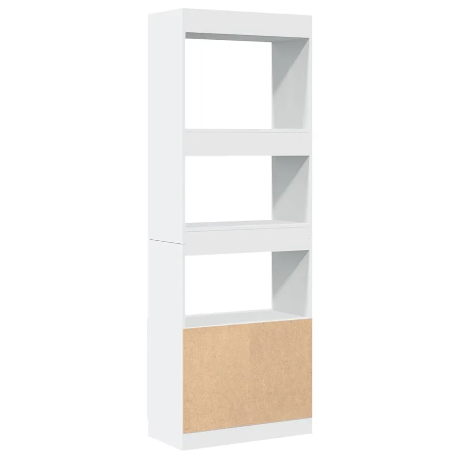 Buffet haut 63x33x180 cm blanc bois d'ingénierie - 7
