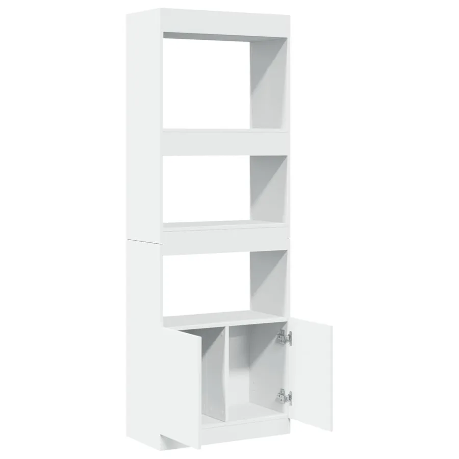 Buffet haut 63x33x180 cm blanc bois d'ingénierie - 8