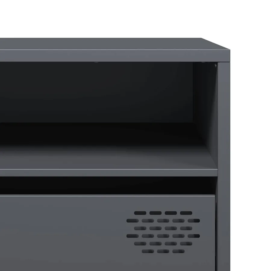 Meuble TV anthracite 202x39x43,5 cm acier laminé à froid - 10