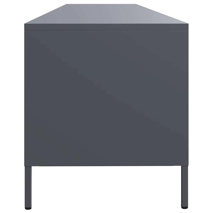 Meuble TV anthracite 202x39x43,5 cm acier laminé à froid - 6