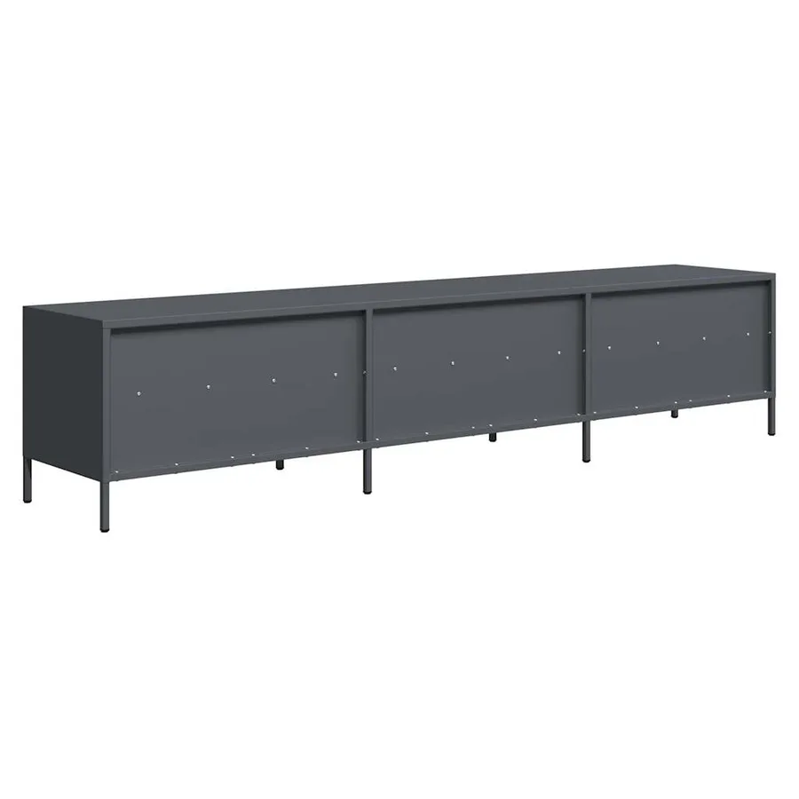 Meuble TV anthracite 202x39x43,5 cm acier laminé à froid - 7