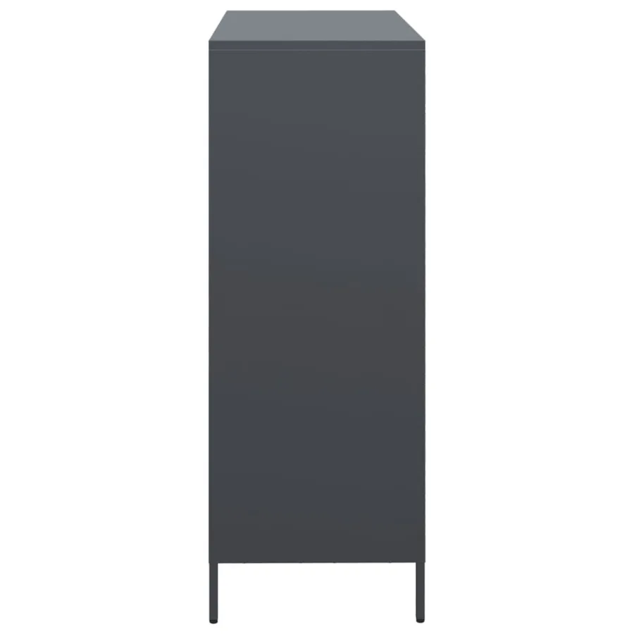 Buffet haut anthracite 101,5x39x103,5 cm acier - 6