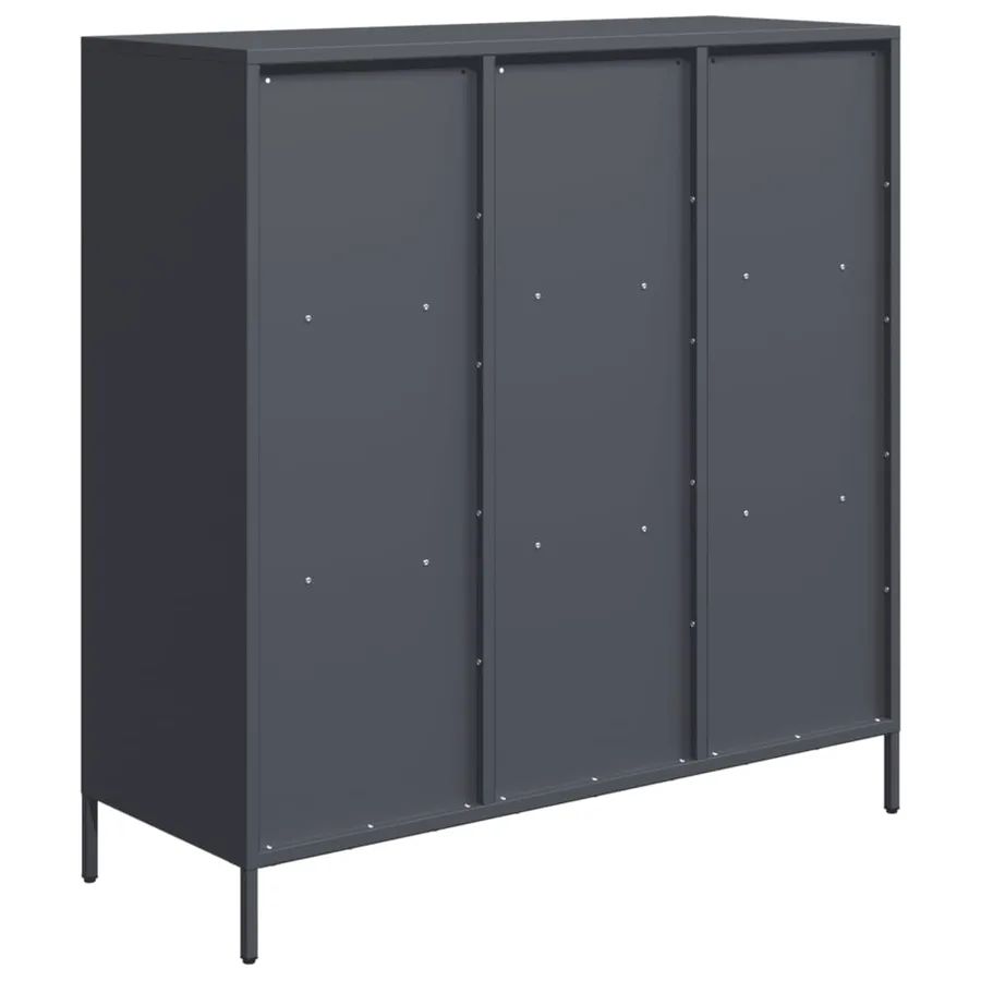 Buffet haut anthracite 101,5x39x103,5 cm acier - 7