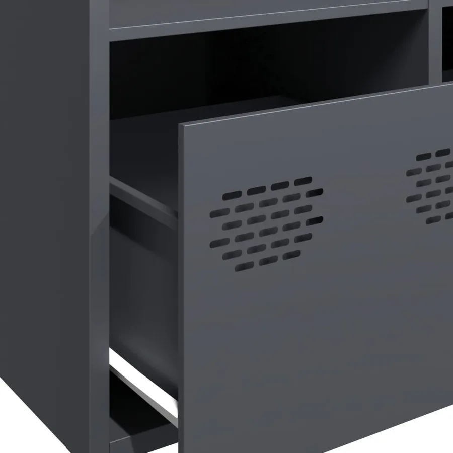 Buffet haut anthracite 101,5x39x103,5 cm acier - 9