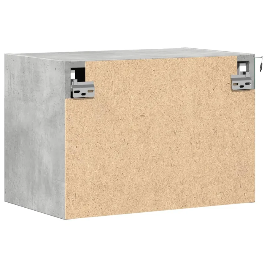 Table de chevet murale avec lumières LED gris béton - 9