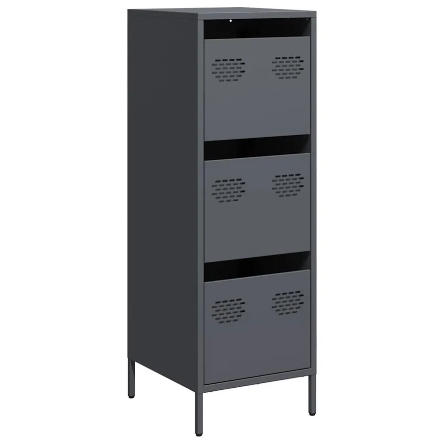 Buffet haut anthracite 39x35x103,5 cm acier - 2