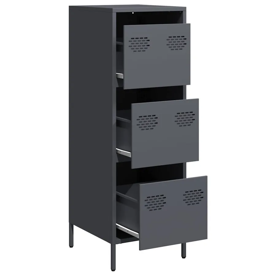 Buffet haut anthracite 39x35x103,5 cm acier - 4