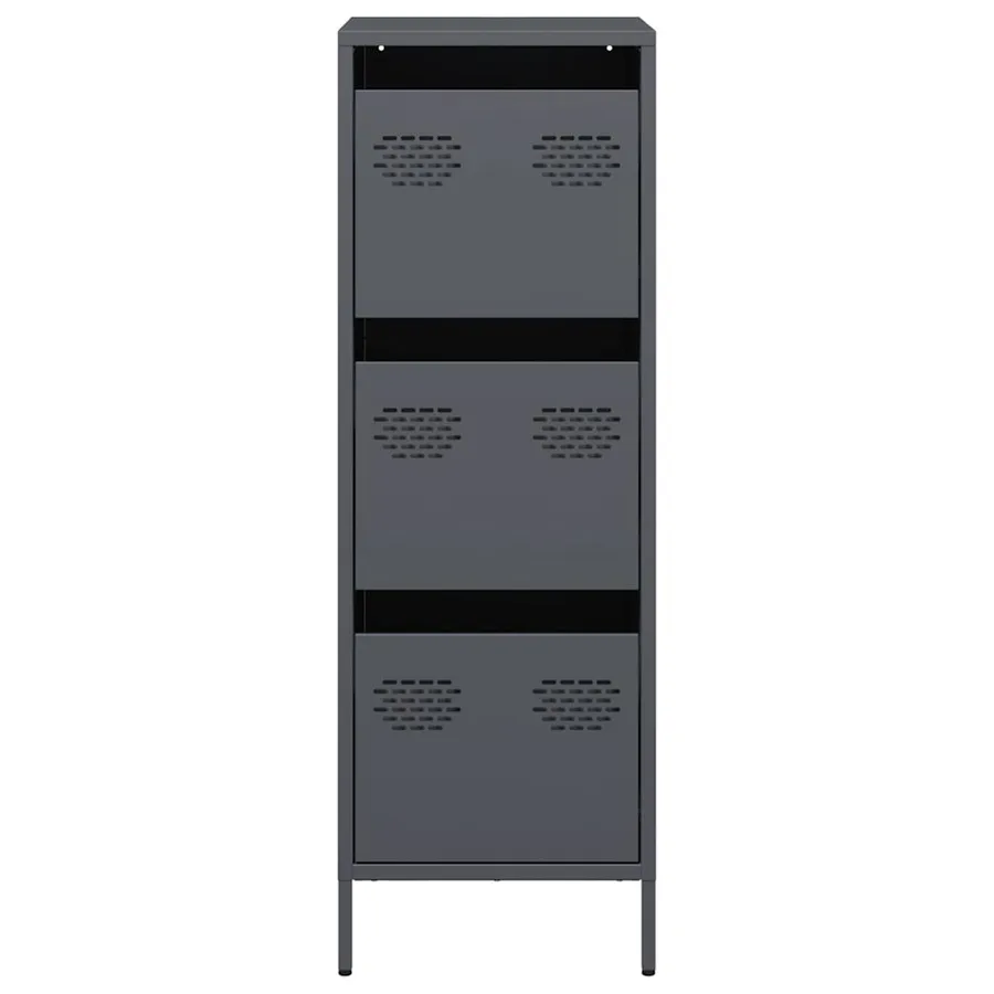 Buffet haut anthracite 39x35x103,5 cm acier - 5