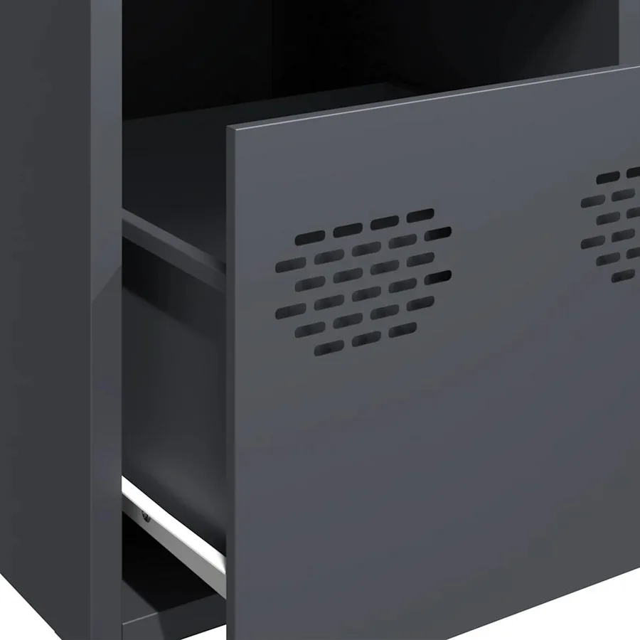 Buffet haut anthracite 39x35x103,5 cm acier - 9