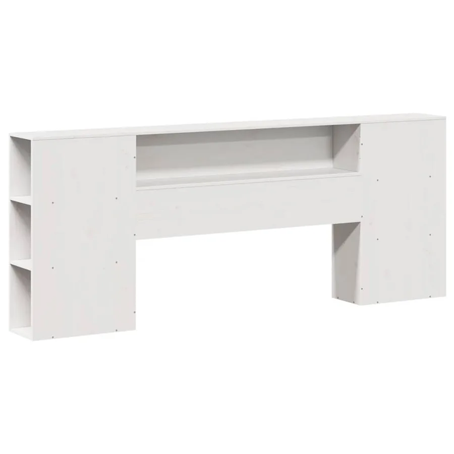 Tête de lit avec rangement blanc 200 cm bois massif de pin - 3