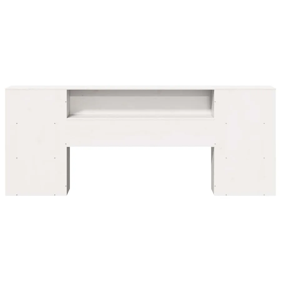 Tête de lit avec rangement blanc 200 cm bois massif de pin - 4