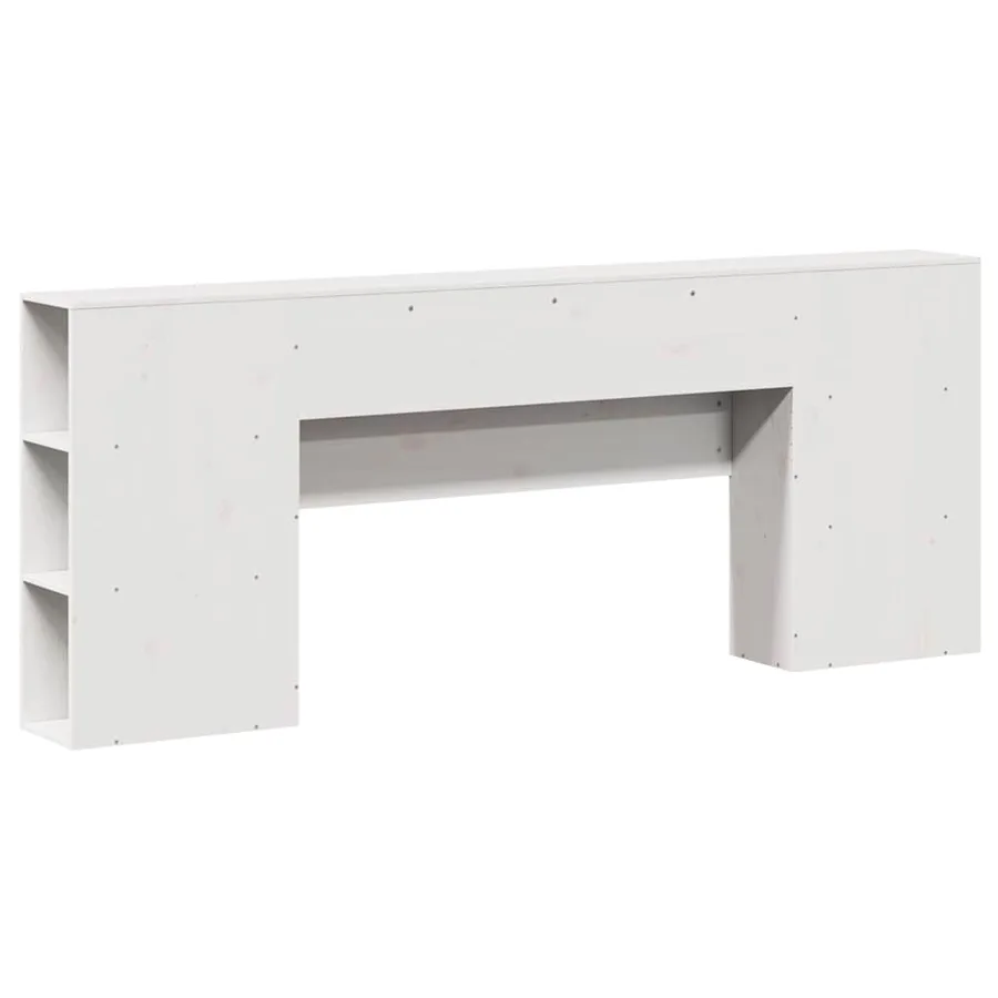 Tête de lit avec rangement blanc 200 cm bois massif de pin - 6