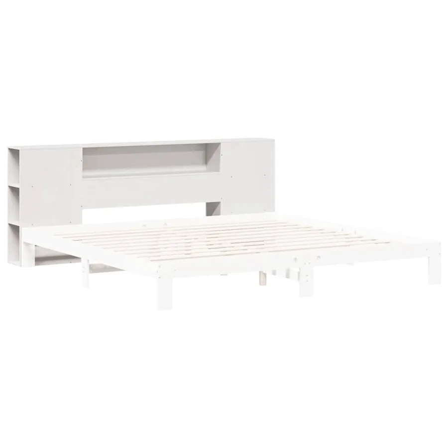 Tête de lit avec rangement blanc 200 cm bois massif de pin - 7
