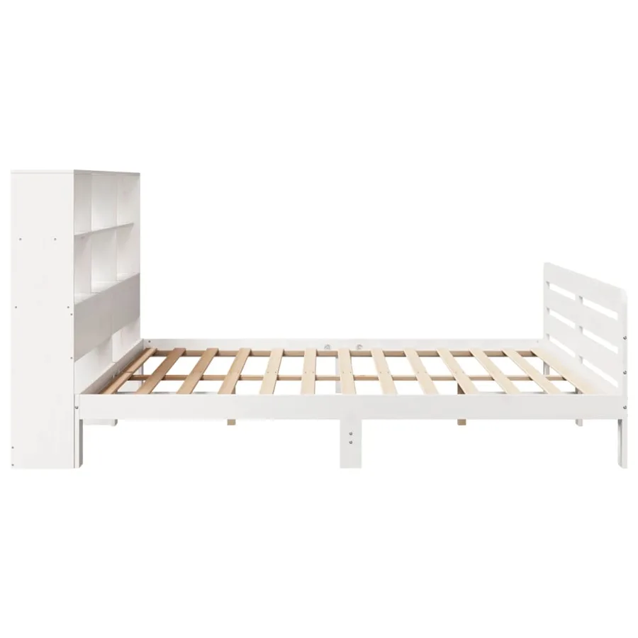 Cadre de lit sans matelas blanc 180x200 cm bois massif de pin - 5