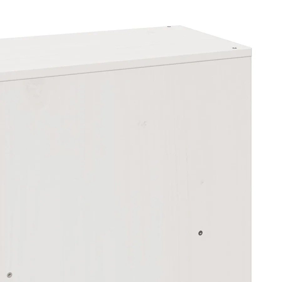 Lit bibliothèque sans matelas blanc 200x200 cm bois massif - 10