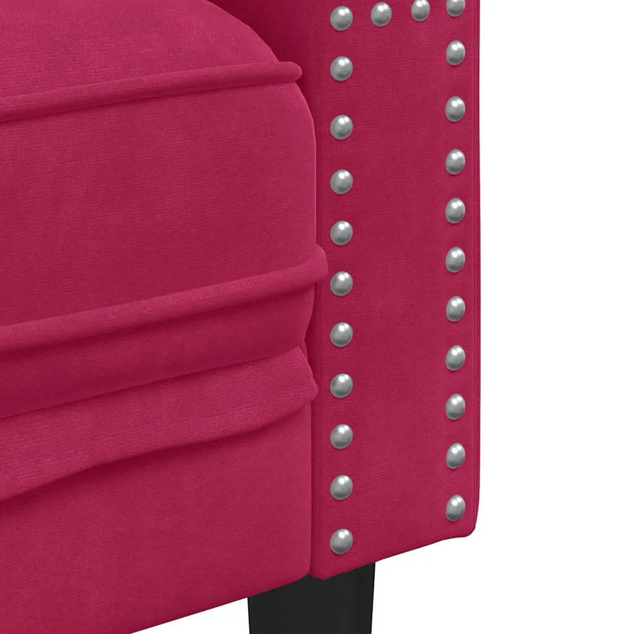 Canapé Chesterfield avec traversins 2 places velours - 7