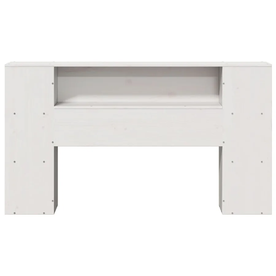 Tête de lit avec rangement blanc 160 cm bois massif de pin - 4
