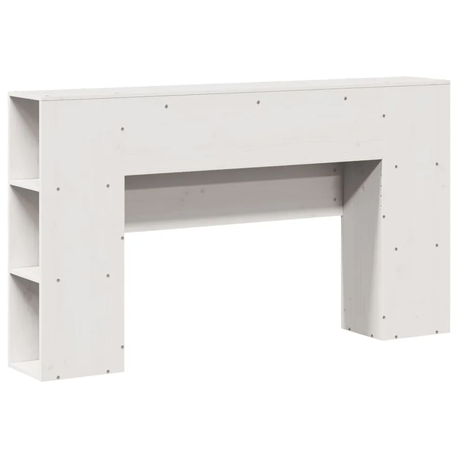 Tête de lit avec rangement blanc 160 cm bois massif de pin - 6