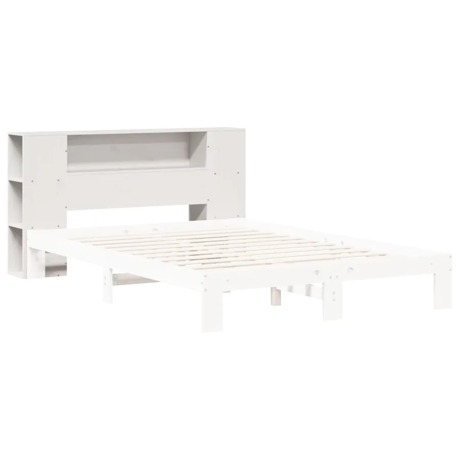 Tête de lit avec rangement blanc 160 cm bois massif de pin - 7