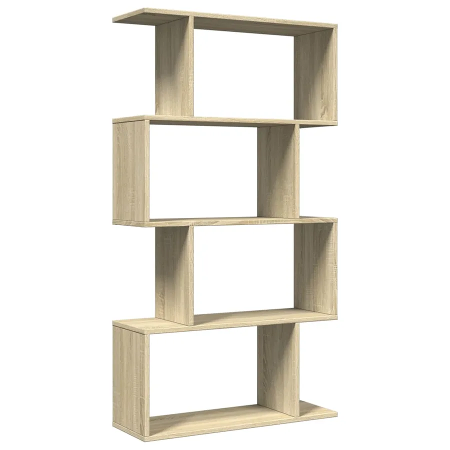Étagère séparatrice de pièce 4 niveaux chêne sonoma 70x24x129cm - 6