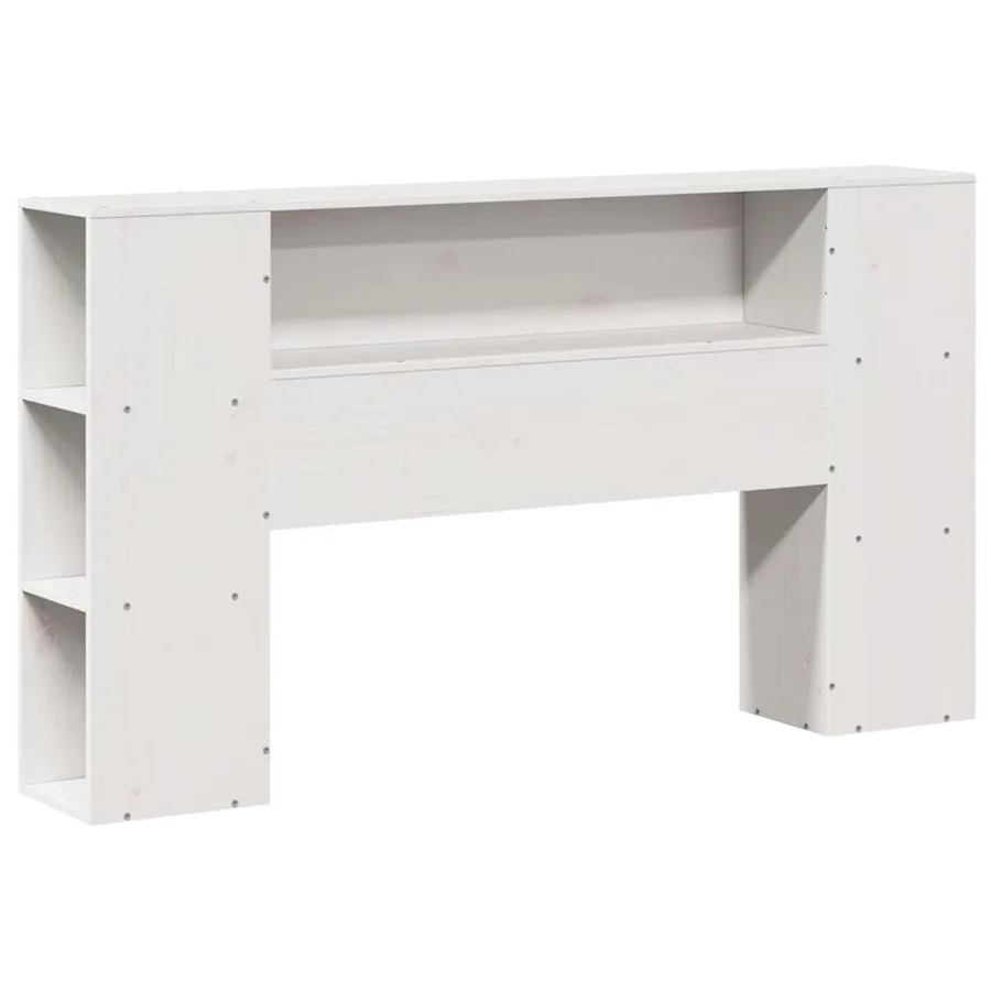 Lit bibliothèque sans matelas blanc 160x200 cm bois pin massif - 7