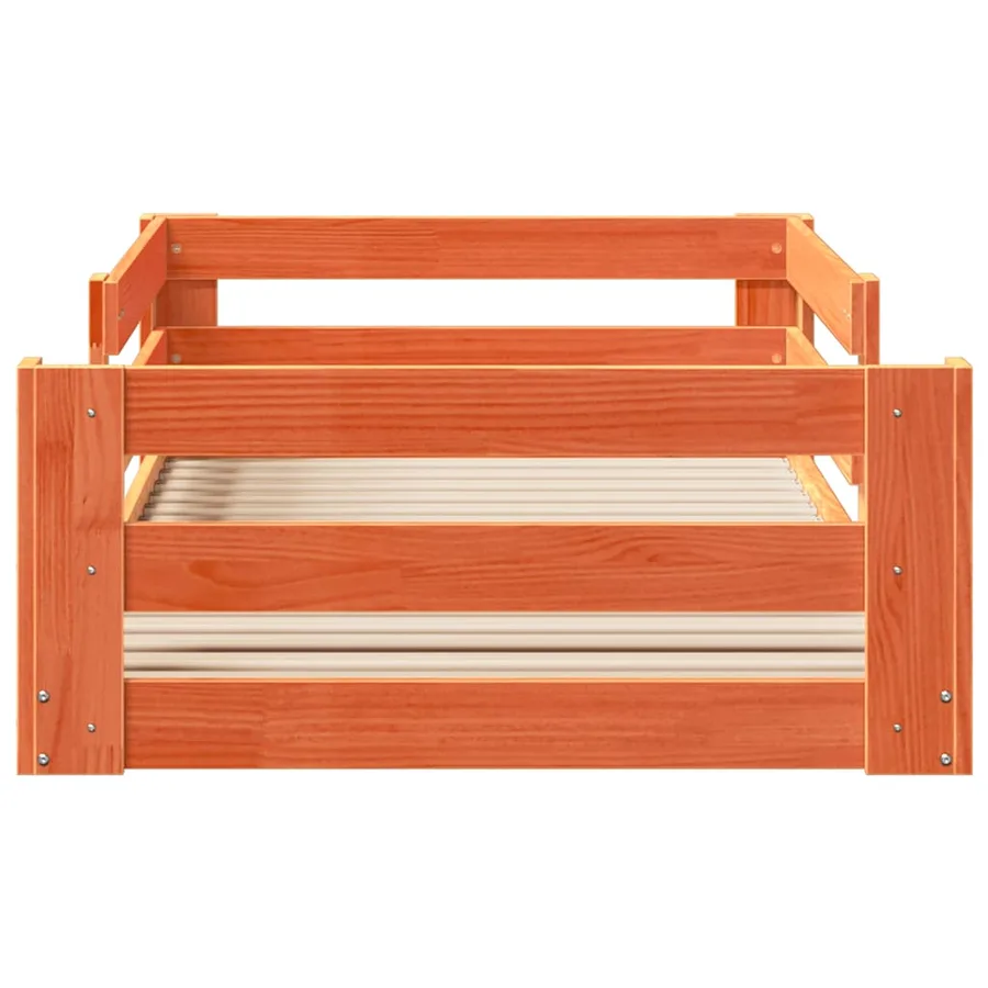 Cadre de lit sans matelas cire marron 100x200cm bois pin massif - 4