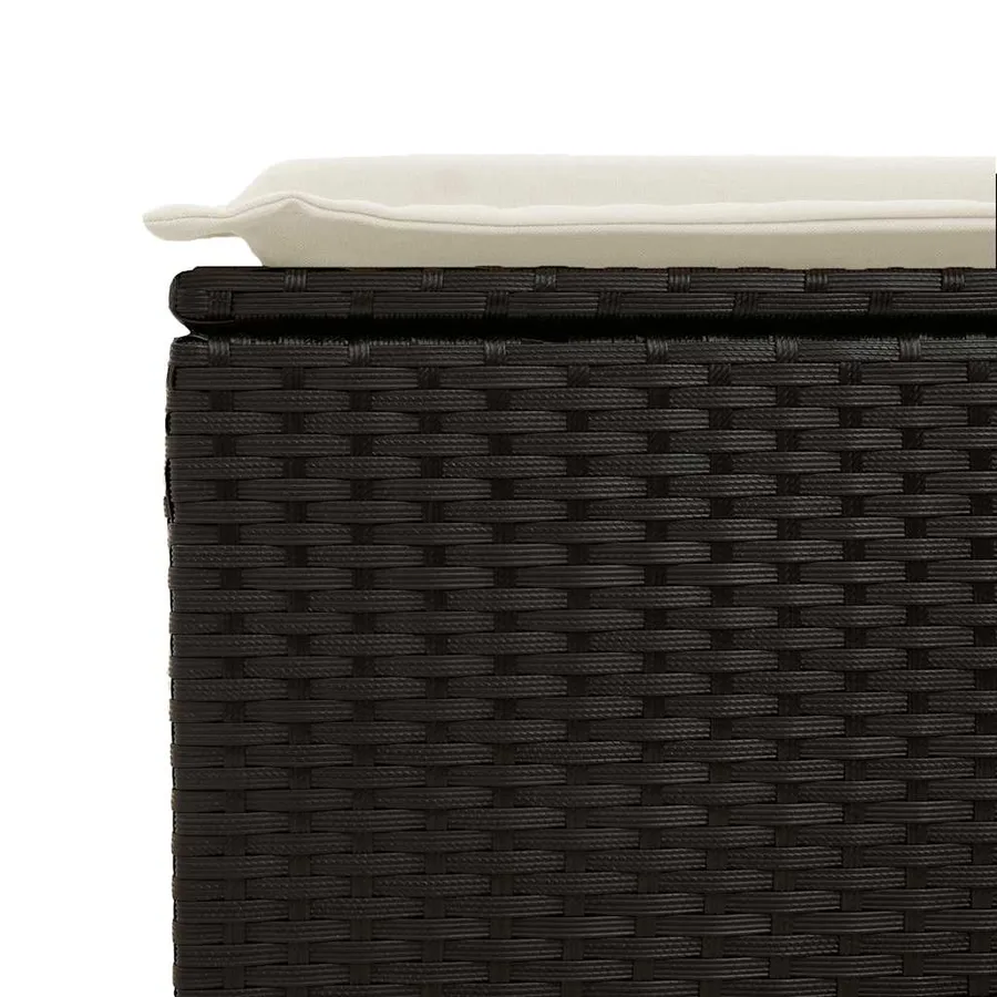 Salon de jardin 6 pcs avec coussins noir résine tressée - 13