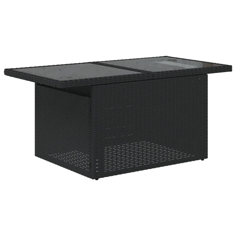 Salon de jardin 6 pcs avec coussins noir résine tressée - 5