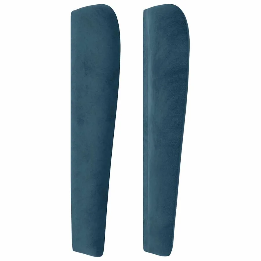 Tête de lit avec oreilles Bleu foncé 183x23x118/128 cm Velours - 4